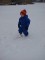Deep snow for a small boy!